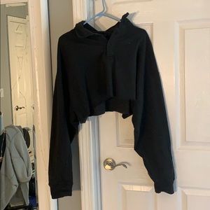 Brandy Melville Cropped Collared Sweatshirt